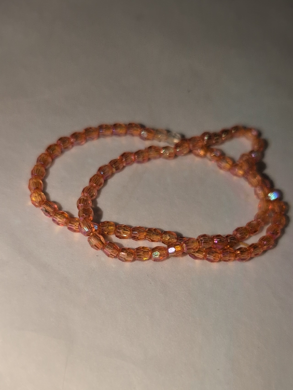 ❤️‍🔥10/$10❤️‍🔥 Set Of 2 Orange Faceted Iridescent Beaded Stretchy Bracelets